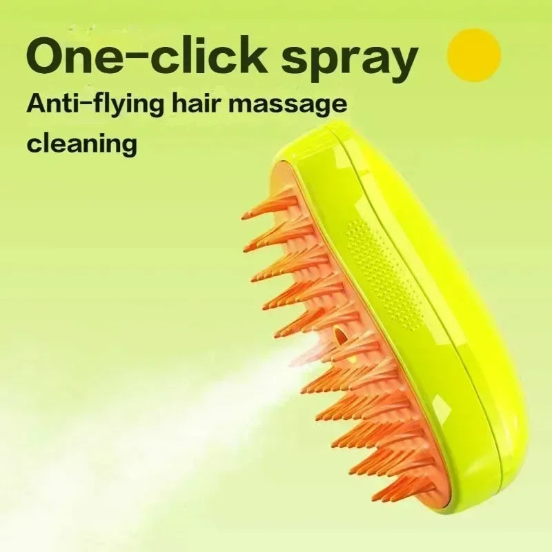 🐾 Steamy Cat Brush – Gentle Grooming Your Cat Will Love