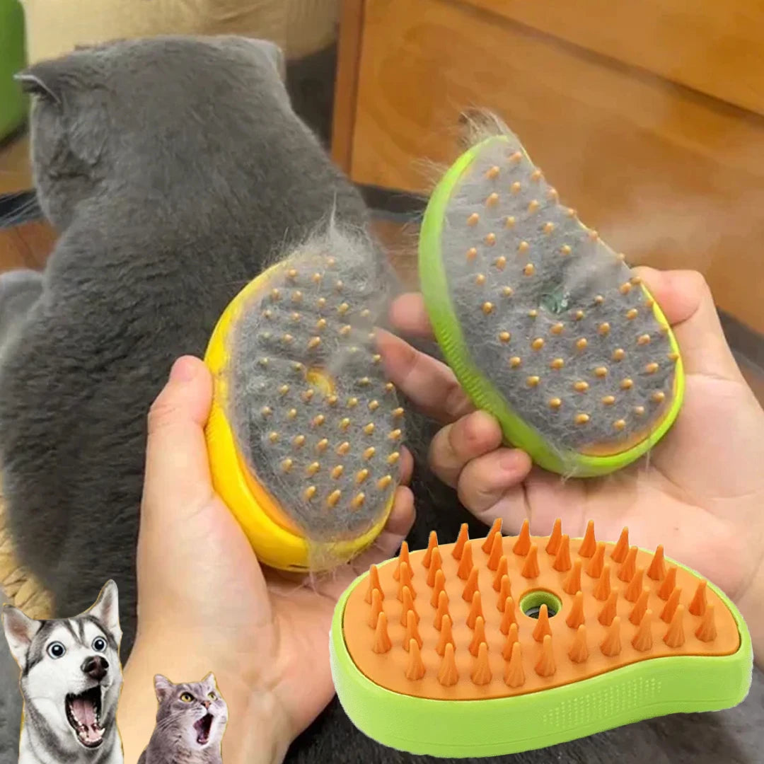 🐾 Steamy Cat Brush – Gentle Grooming Your Cat Will Love