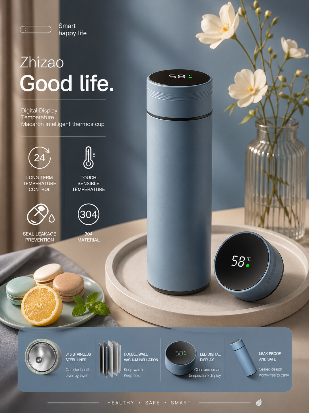 Smart Temperature Thermos Bottle 🌡️✨