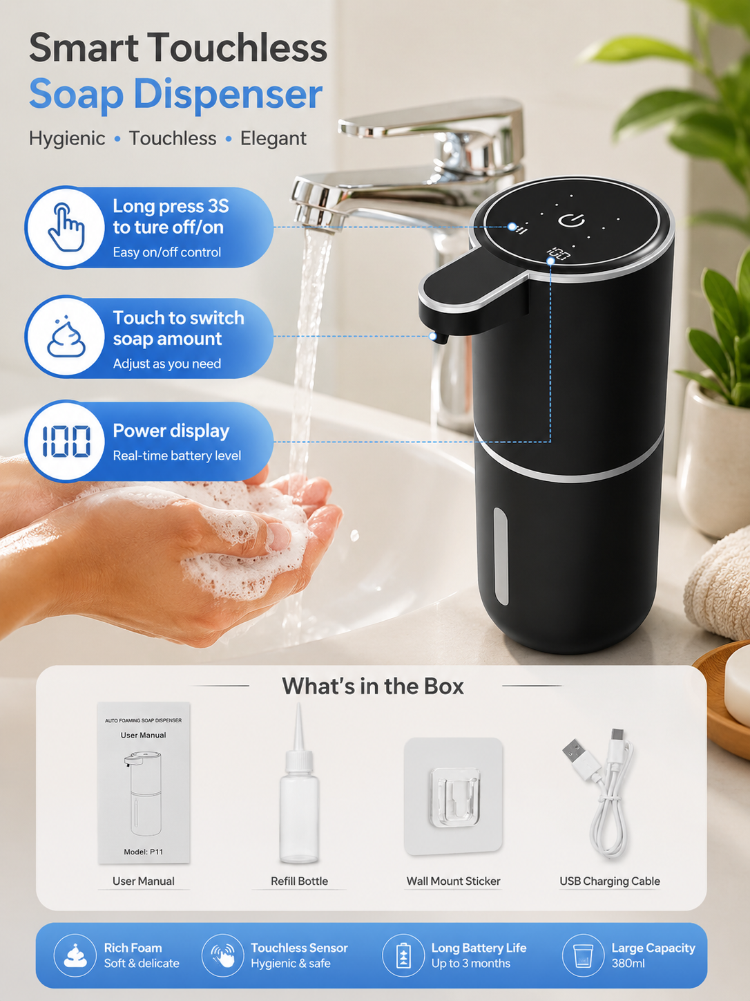 ✨ Smart Automatic Soap Dispenser – Touchless & Hygienic