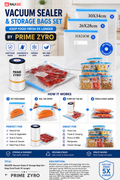 ✨ Prime Zyro Vacuum Sealer Bags – Keep Food Fresh 5X Longer