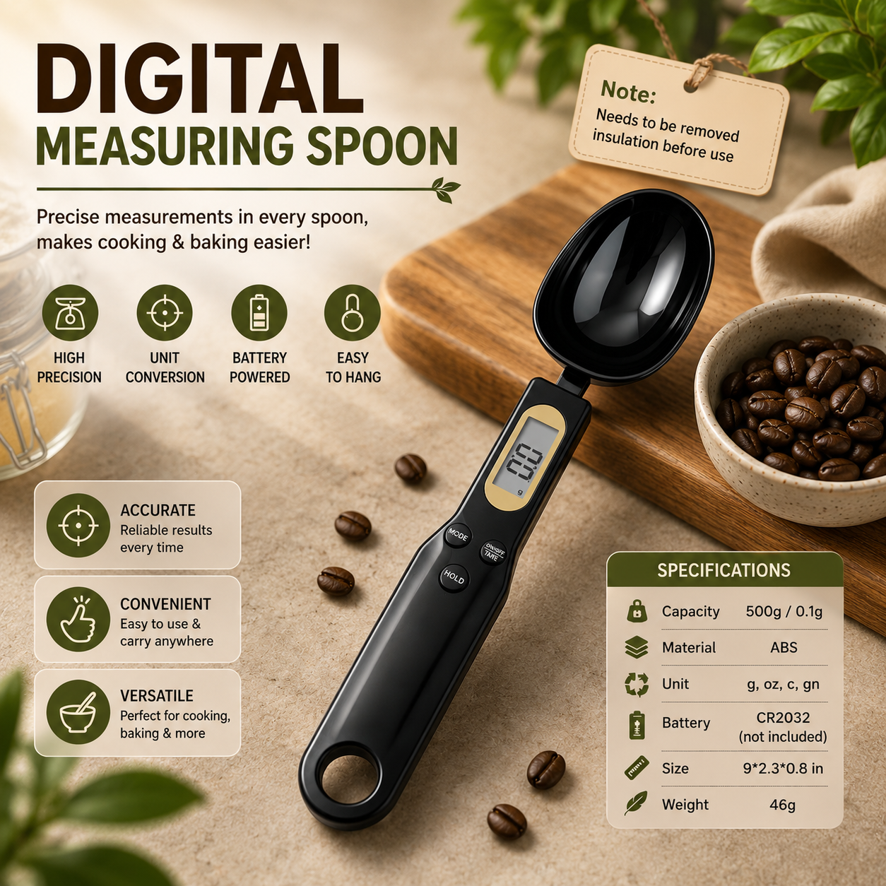 Digital Measuring Spoon Scale 🖤✨