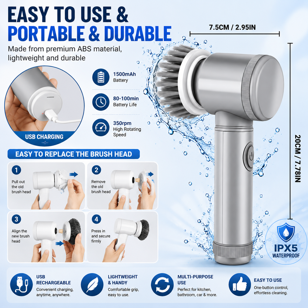 ✨ Powerful Electric Cleaning Brush – Clean Faster & Smarter