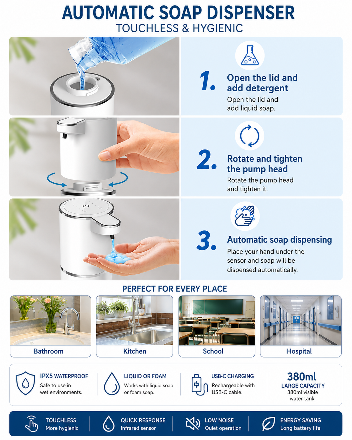 ✨ Smart Automatic Soap Dispenser – Touchless & Hygienic