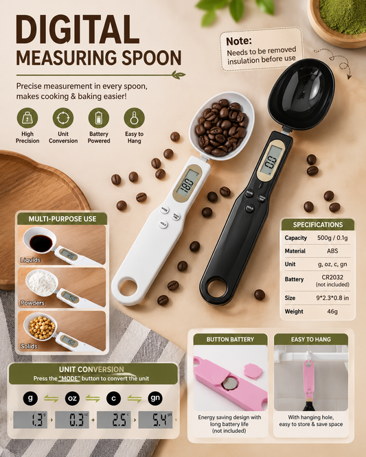 Digital Measuring Spoon Scale 🖤✨